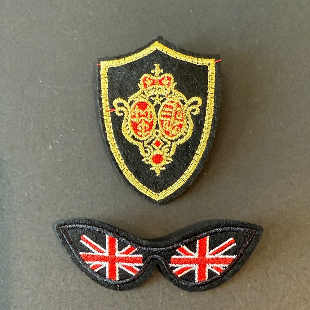 Black and Gold Embroidered Patches